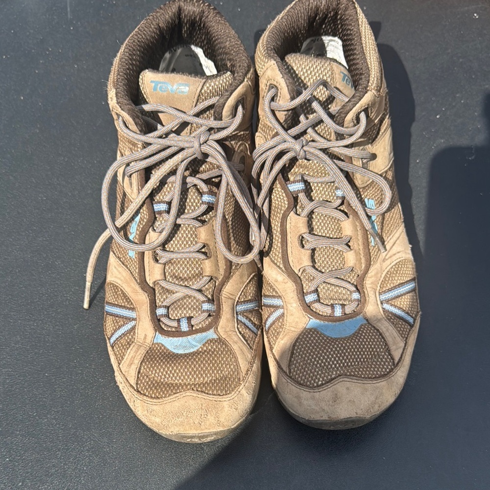 Teva Women’s Tan and Blue Hiking Boots or Trail Shoes